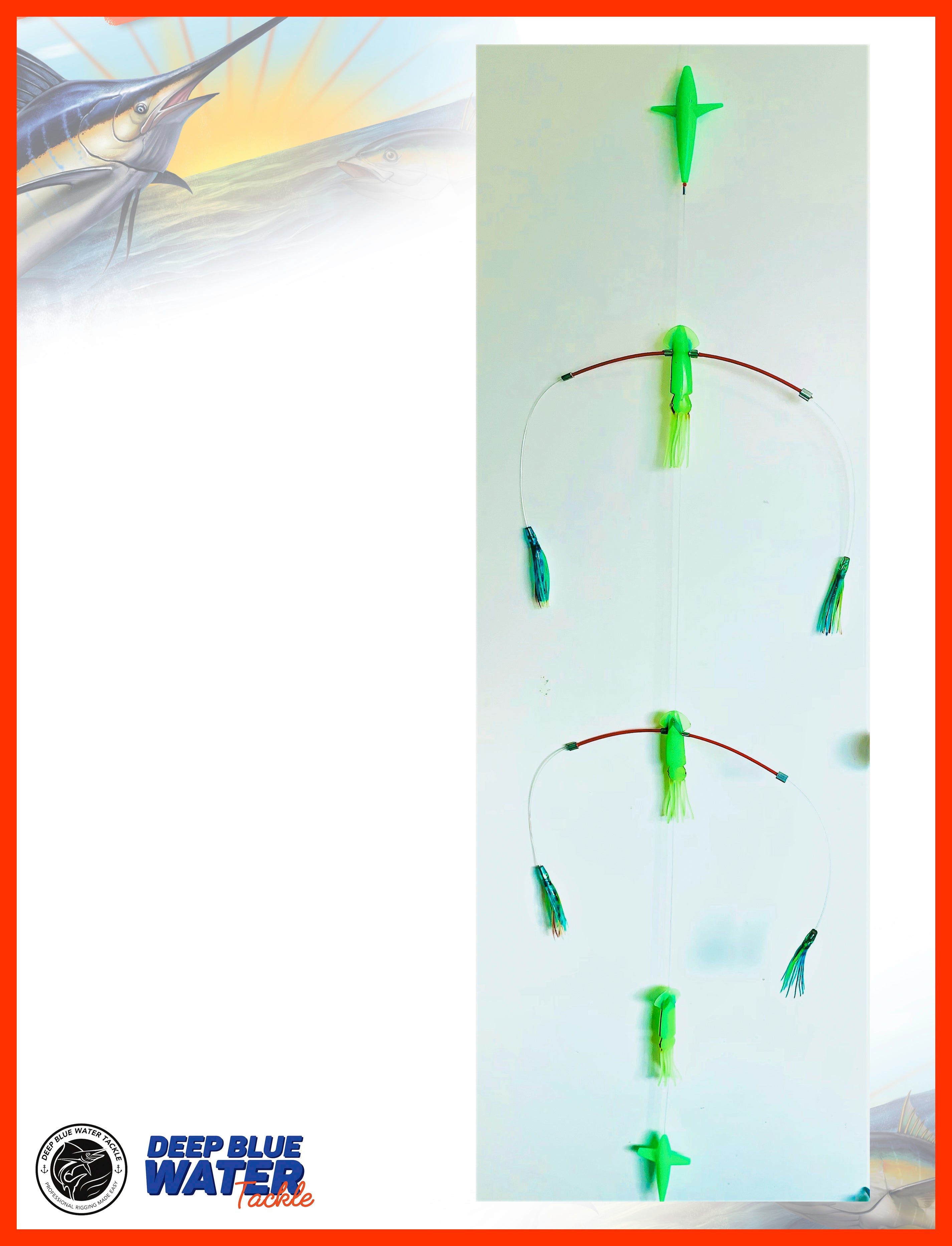 LIMITED EDITION The “Teaser Max” The King Fish / Tuna / Marlin Teaser Featuring World Renowned Pakula Lures and Squids