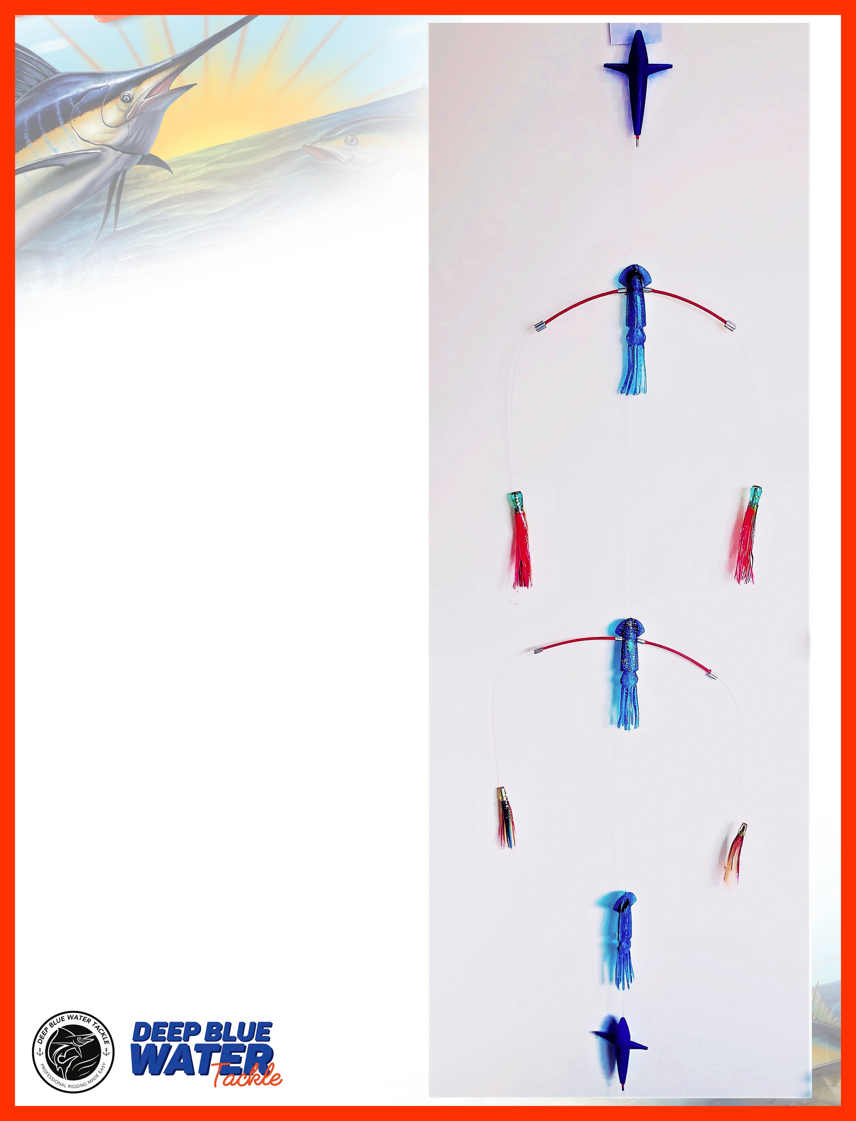 LIMITED EDITION The “Teaser Max” The King Fish / Tuna / Marlin Teaser Featuring World Renowned Pakula Lures and Squids