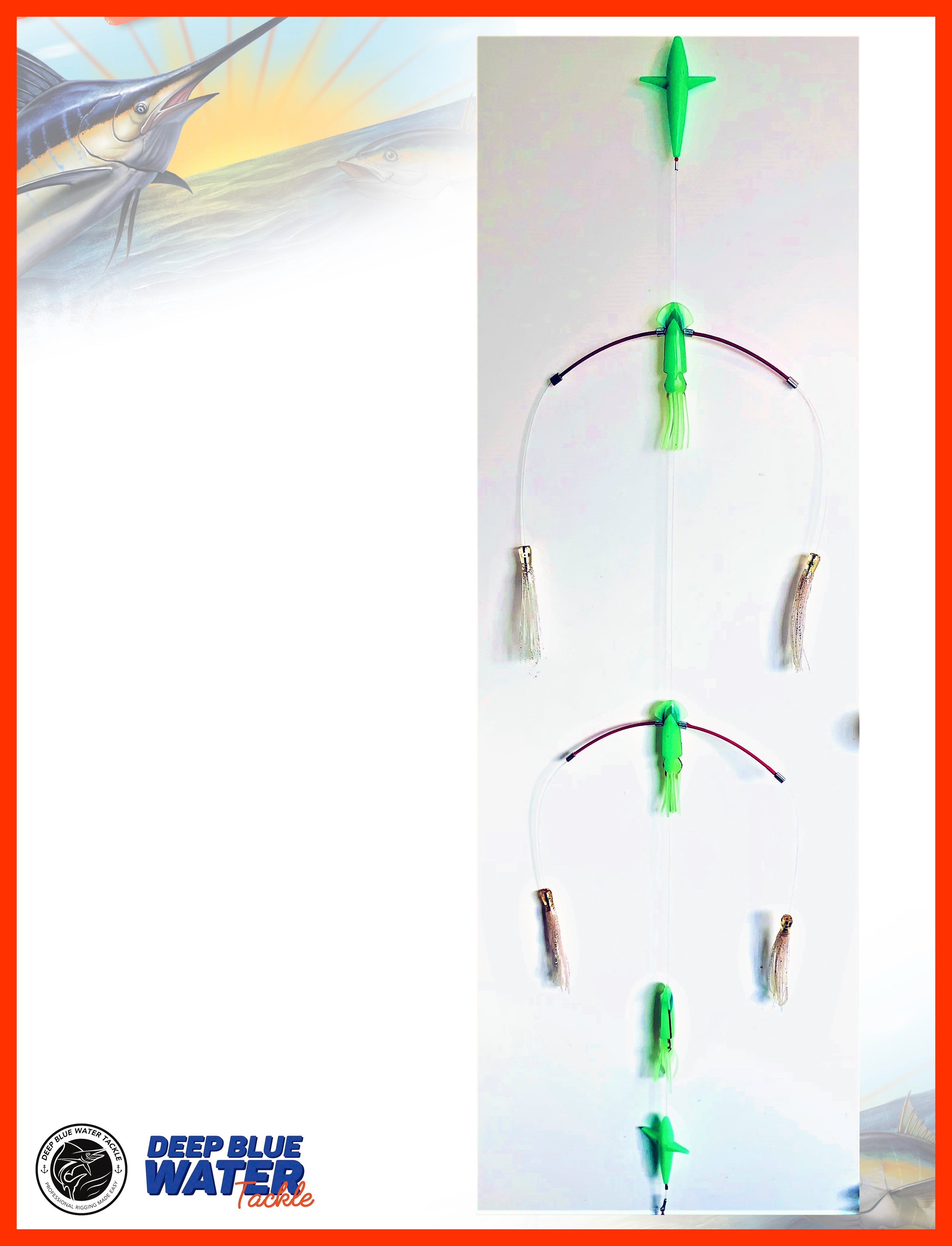 LIMITED EDITION The “Teaser Max” The King Fish / Tuna / Marlin Teaser Featuring World Renowned Pakula Lures and Squids