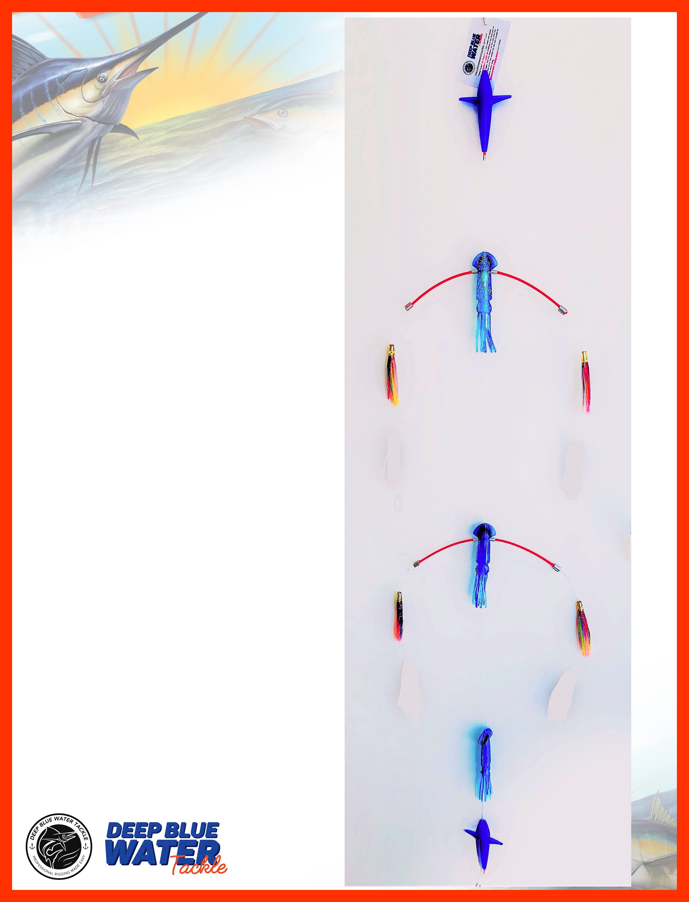 LIMITED EDITION The “Teaser Max” The King Fish / Tuna / Marlin Teaser Featuring World Renowned Pakula Lures and Squids