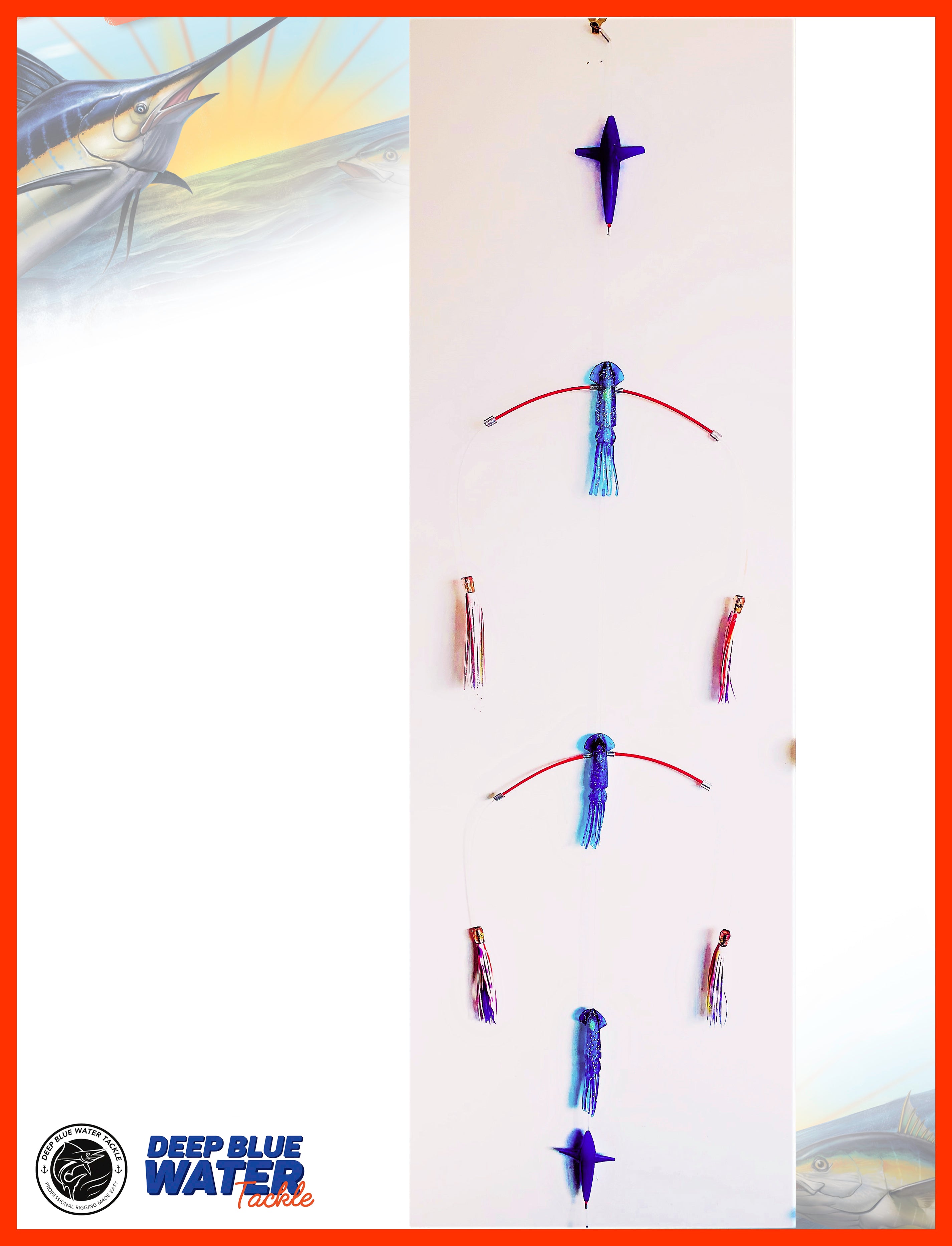 LIMITED EDITION The “Teaser Max” The King Fish / Tuna / Marlin Teaser Featuring World Renowned Pakula Lures and Squids