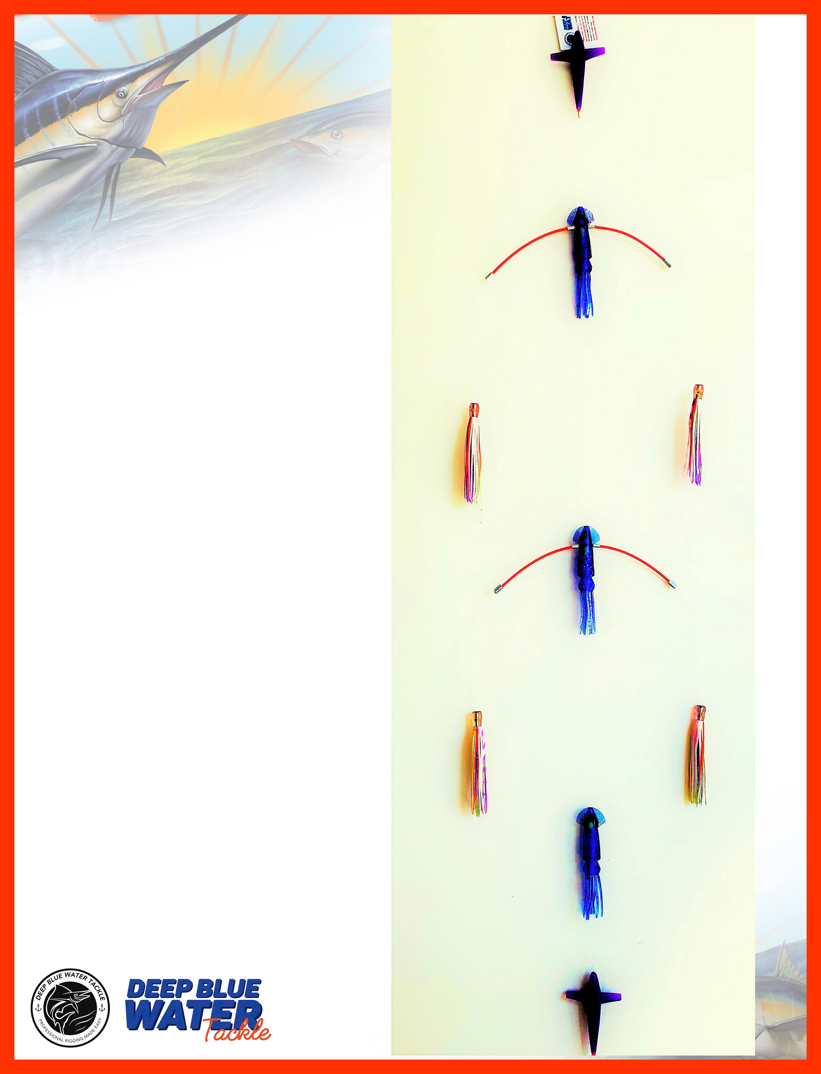 LIMITED EDITION The “Teaser Max” The King Fish / Tuna / Marlin Teaser Featuring World Renowned Pakula Lures and Squids